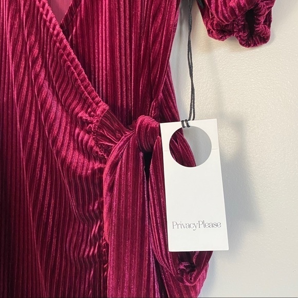 NWT PRIVACY PLEASE Laila Ribbed Velvet Wrap Dress - Picture 6 of 9
